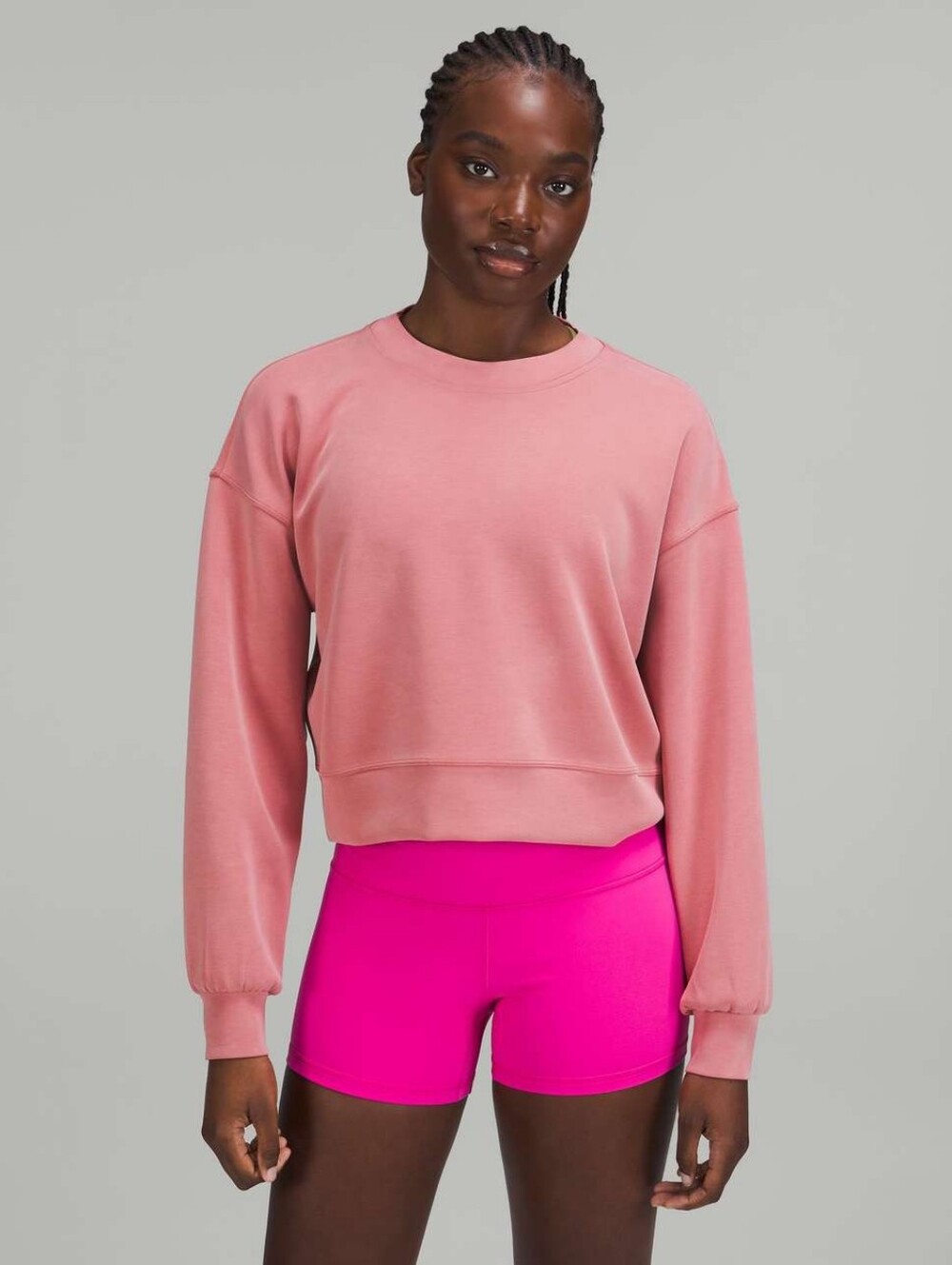 Lululemon Perfectly Oversized Cropped Crew *Softstreme in Brier Rose